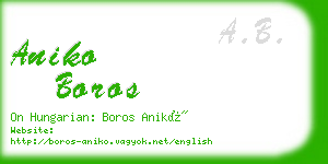 aniko boros business card